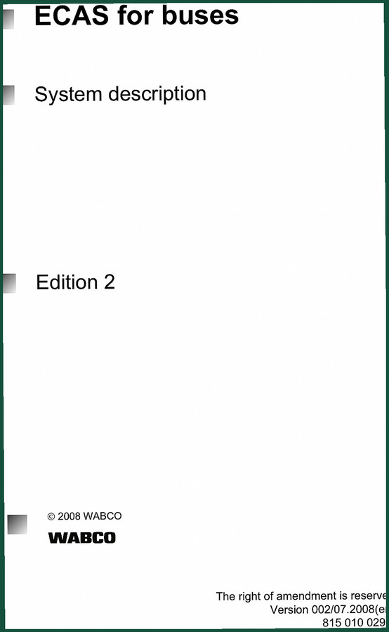 Meritor Wabco ECAS 2008 Technical Manual – Factory Diagnostic & Parts Specs