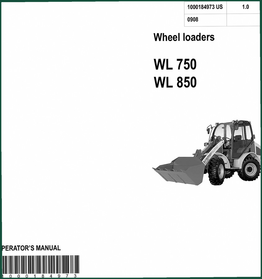 Wacker Neuson WL 750, WL 850 2008 Operators Manual – Factory Authorized