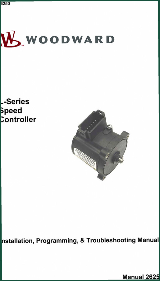 Woodward L-Series Speed Controller 2004 Installation Manual – 118 Pages
