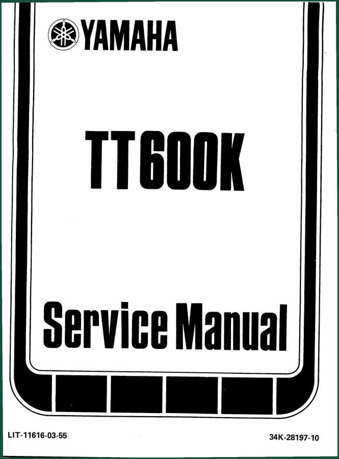 Yamaha TT600K 1983 Service Manual – 168 Pages of Factory Specs for Mechanics