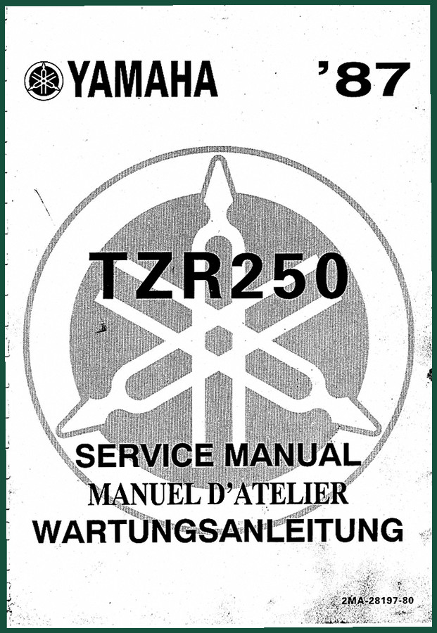 Yamaha TZR250 1987 Service Manual - 333 Pages Factory Specs