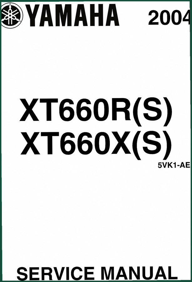 Yamaha XT660R, XT660X 2003 Service Manual – 462 Pages of Factory Specs