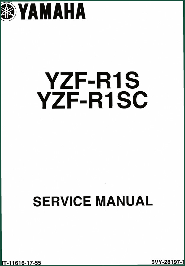 Yamaha YZF-R1S, YZF-R1SC 2003 Service Manual – 457 Pages