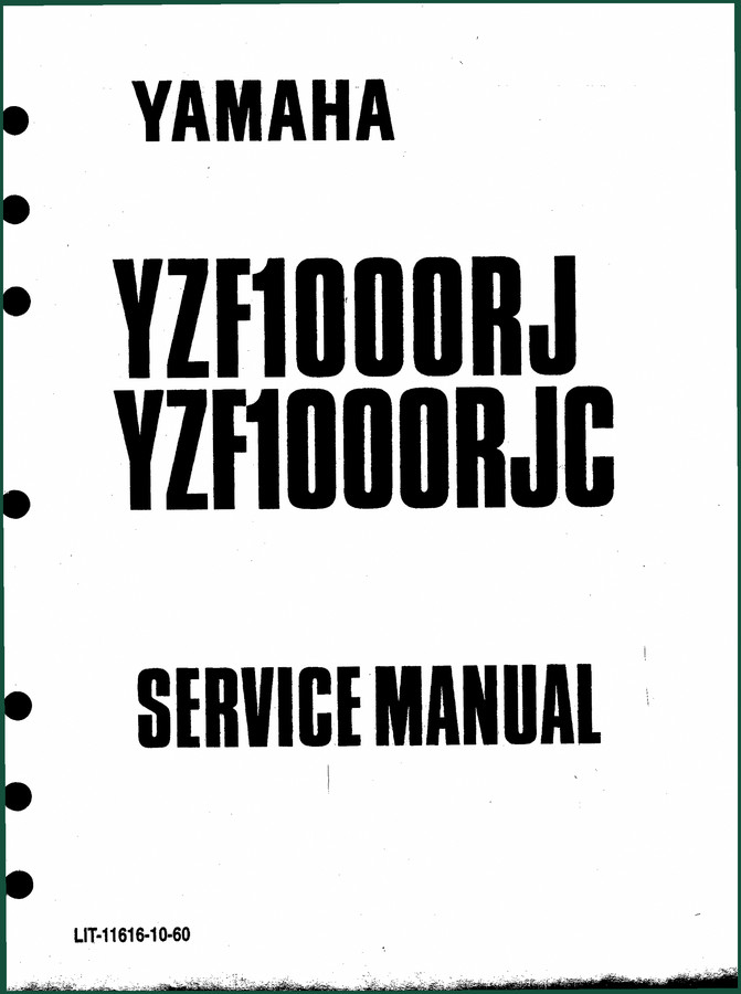 Yamaha YZF1000RJ, YZF1000RJC 1996 Service Manual – 407 Pages