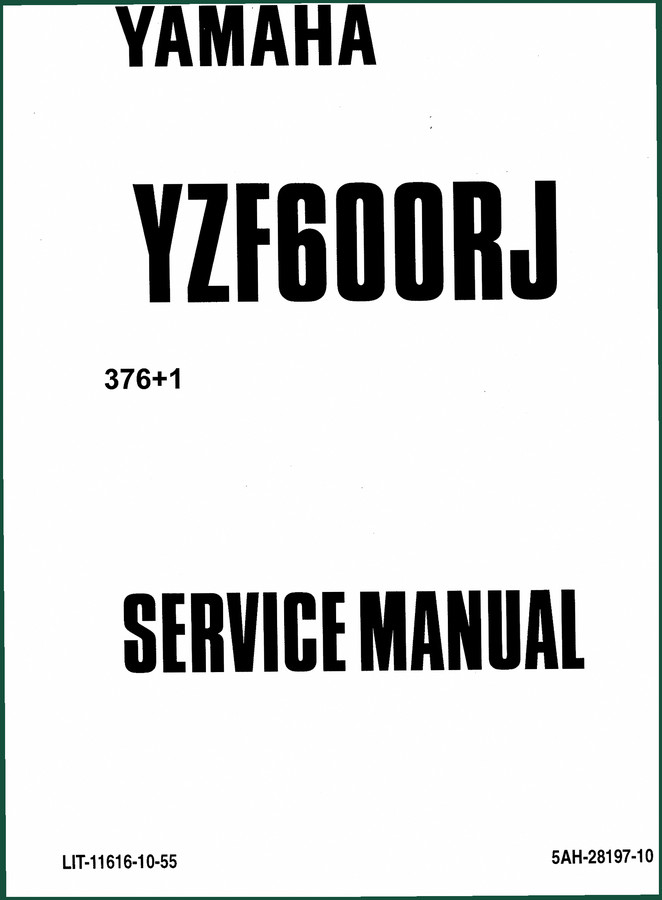 Yamaha YZF600RJ 1996 Service Manual — 373 Pages of Factory Specs