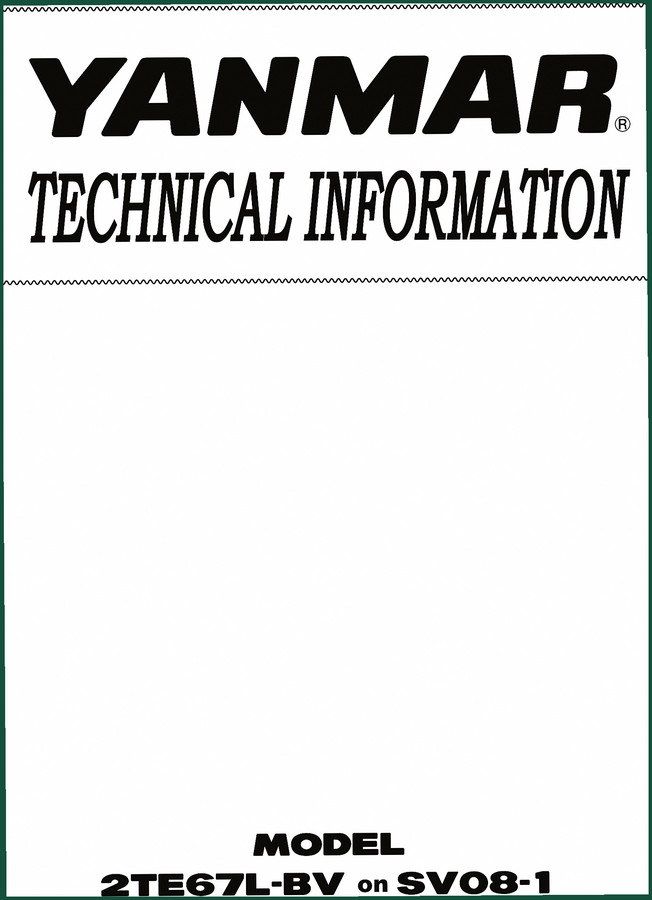 Yanmar 2TE67L-BV, SV08-1 Technical Manual – 58-Page Factory Specs