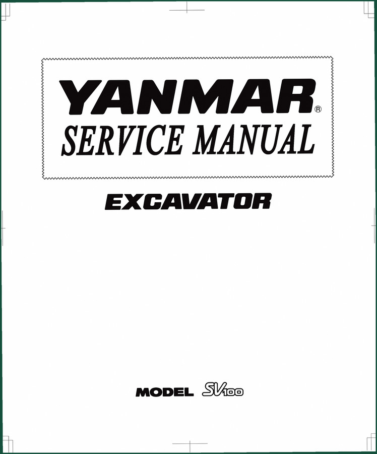 Yanmar SV100 Service Manual – 546-Page Factory Specs for Excavator