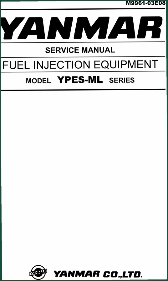 Yanmar YPES-ML Service Manual – Fuel Injection Pump & Governor