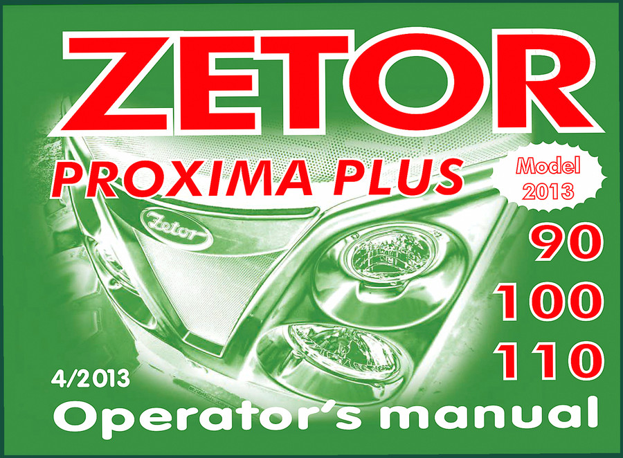Zetor 100, 110, 90 2013 Operators Manual – OEM Factory Specs