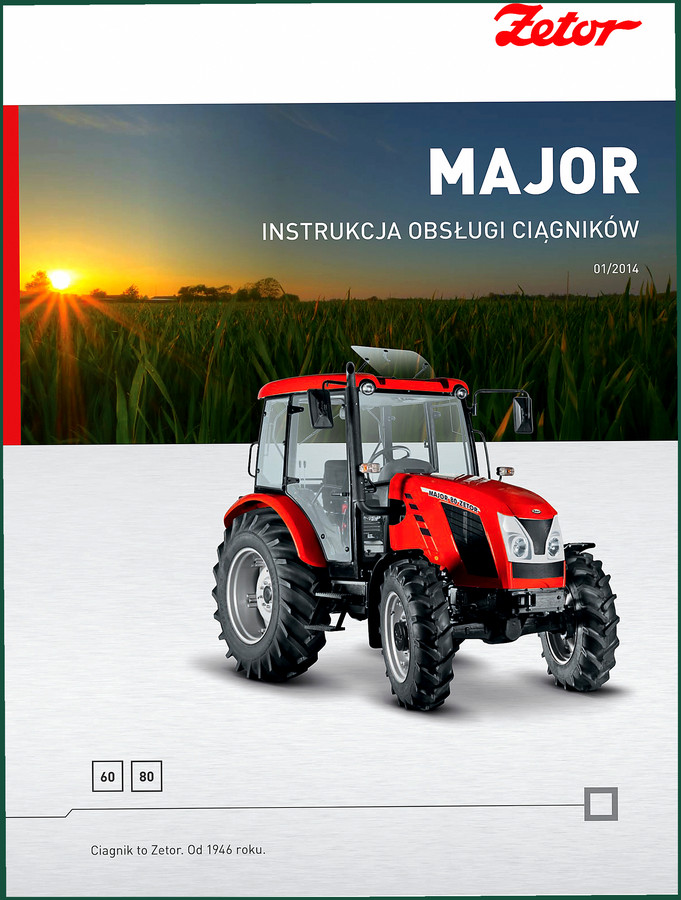 Zetor MAJOR 60, MAJOR 80 2014 Operators Manual – OEM Factory Specs