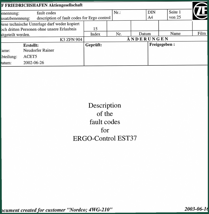 ZF ERGO-Control EST37 2002 Diagnostics Manual – OEM Fault Code Guide
