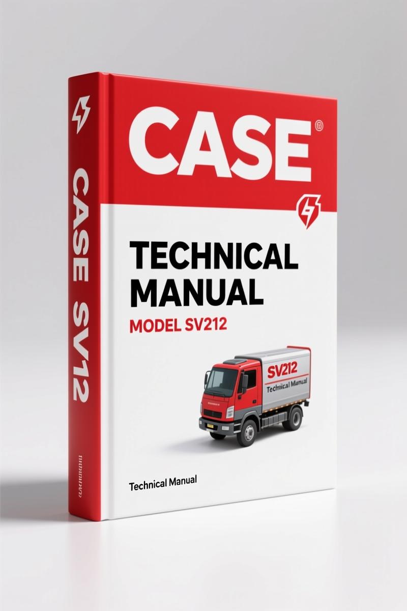 Case SV212 vibratory compaction roller technical manual cover showing roller with cab and drum