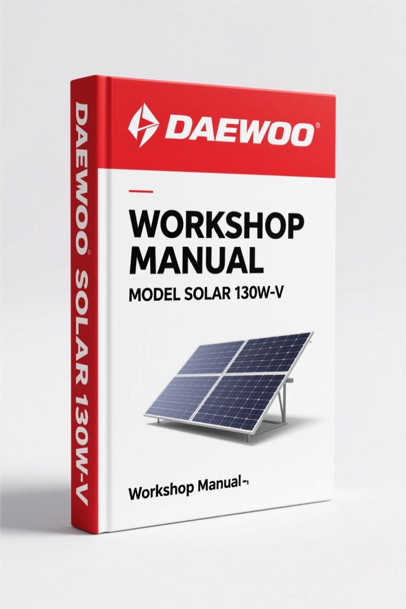 Daewoo Solar 130W-V 1999 Workshop Manual – Factory Specs for Bus & Excavator