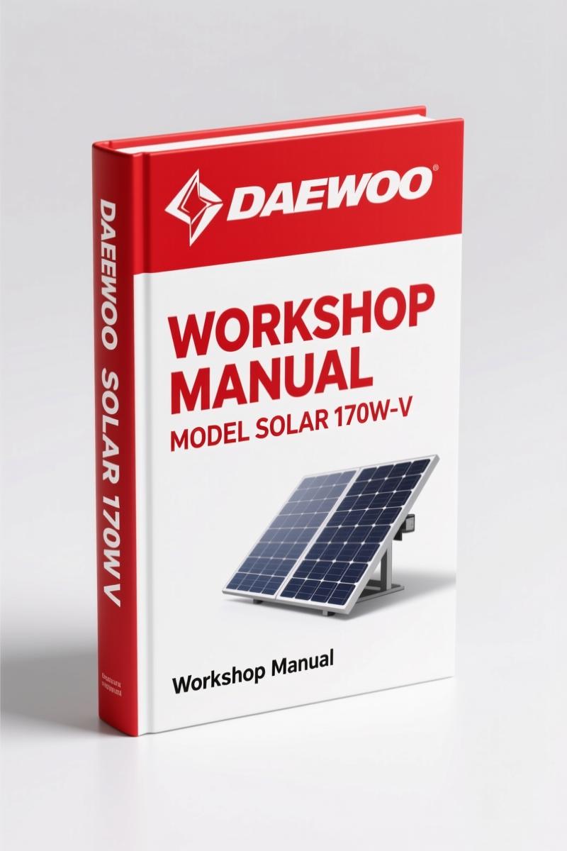 Daewoo Solar 170W-V 2001 Workshop Manual – 872 Pages OEM Factory Specs