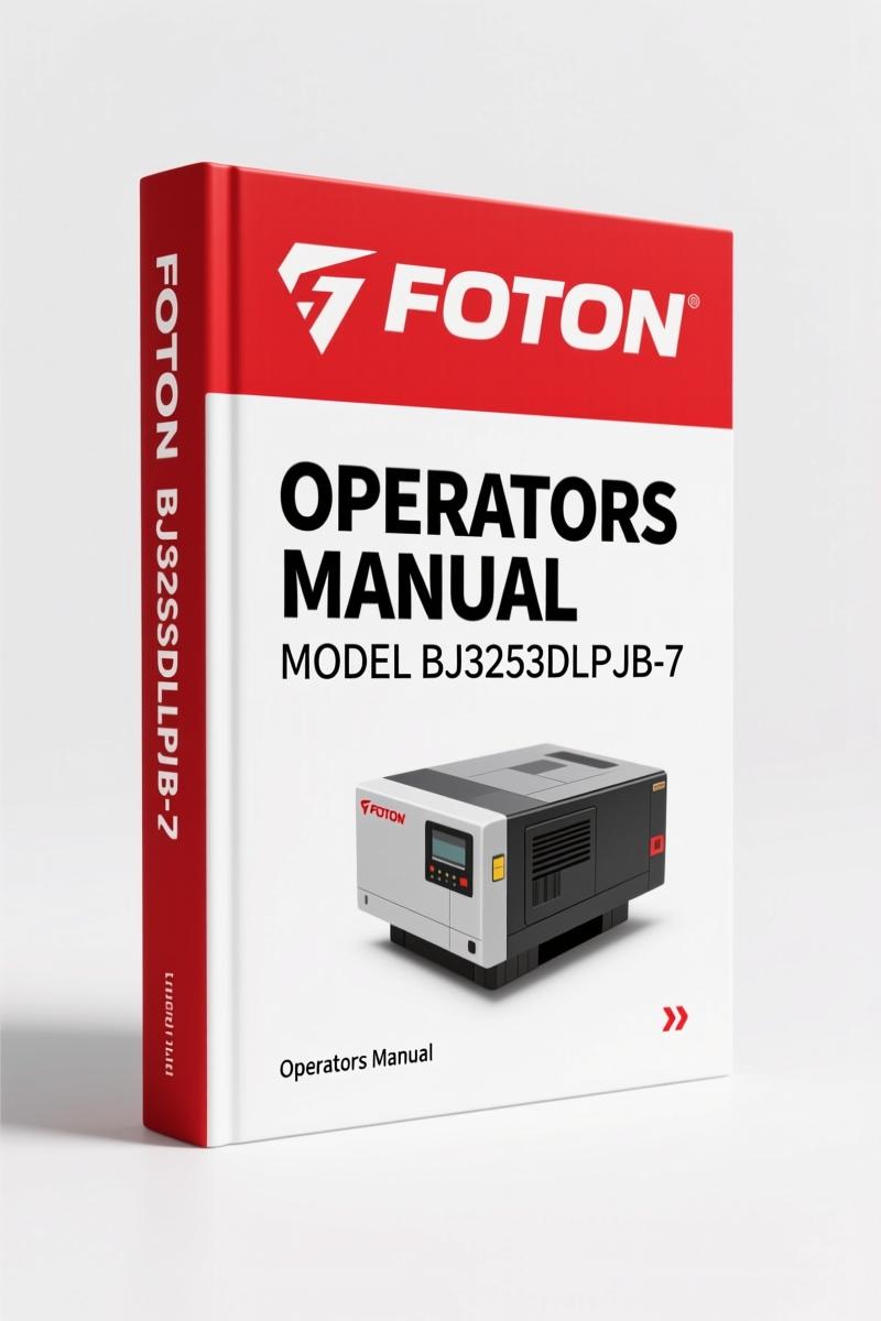 Foton BJ3253DLPJB-7 Operators Manual – OEM Factory Specifications for 6x4 Dump Truck