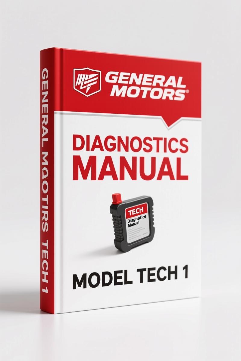 GM TECH 1 diagnostics manual cover page showing tester and cartridge