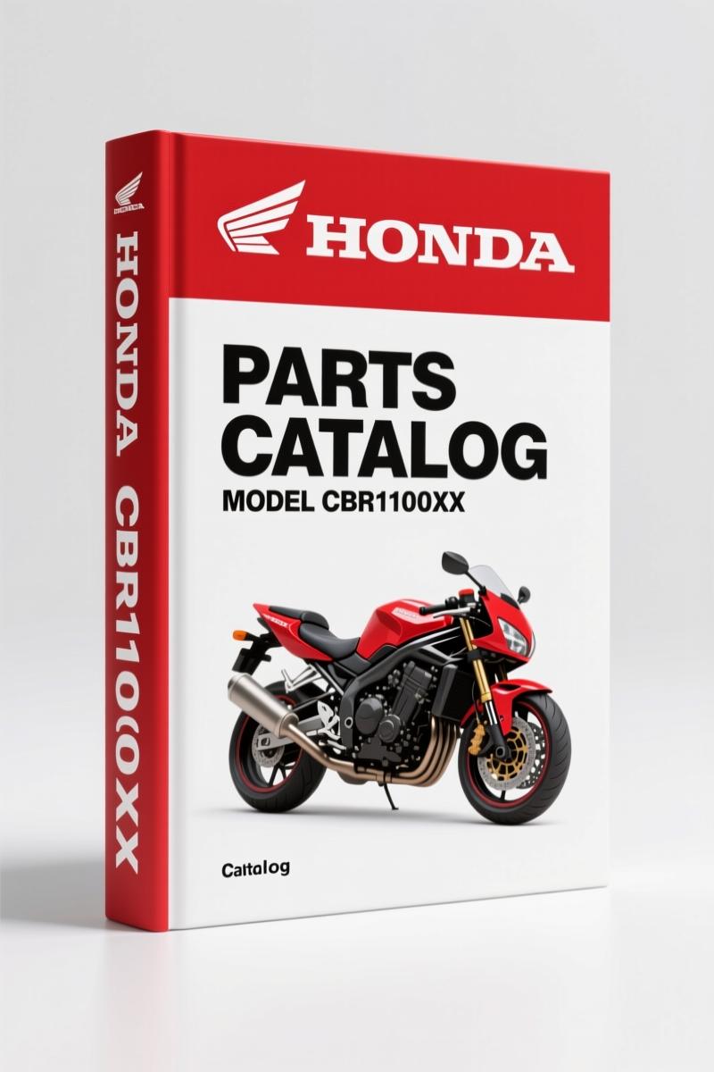 Honda CBR1100XX 1997-2002 Parts Catalog cover page showing OEM factory parts breakdown