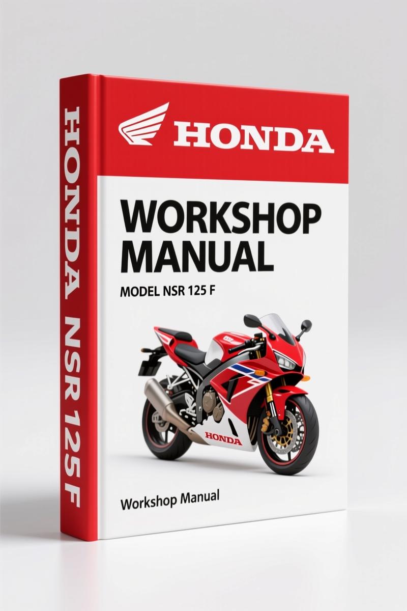 1987 Honda NSR 125 F Workshop Manual cover showing the motorcycle and multilingual title