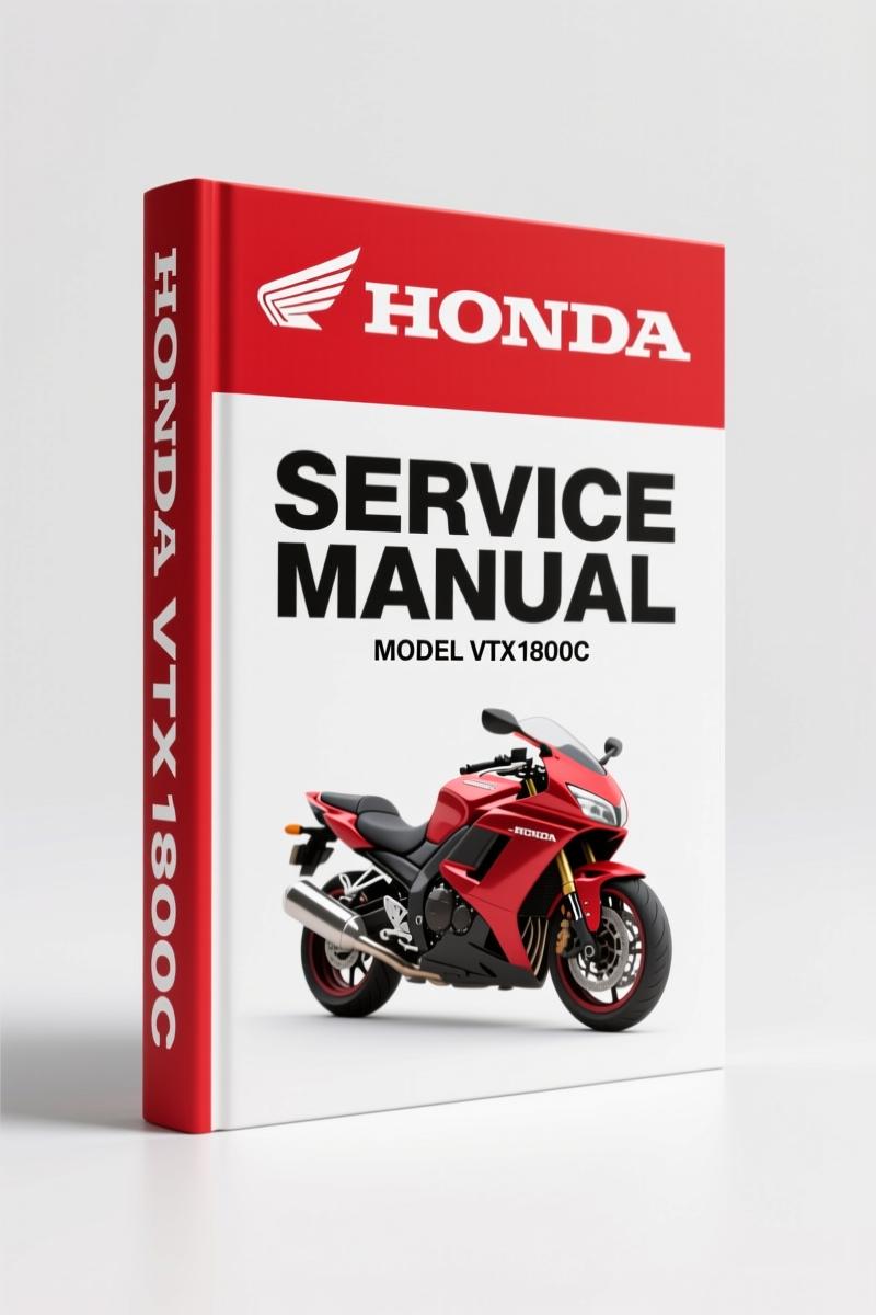 Honda VTX1800C Service Manual 2002-2004 cover page showing OEM factory repair documentation