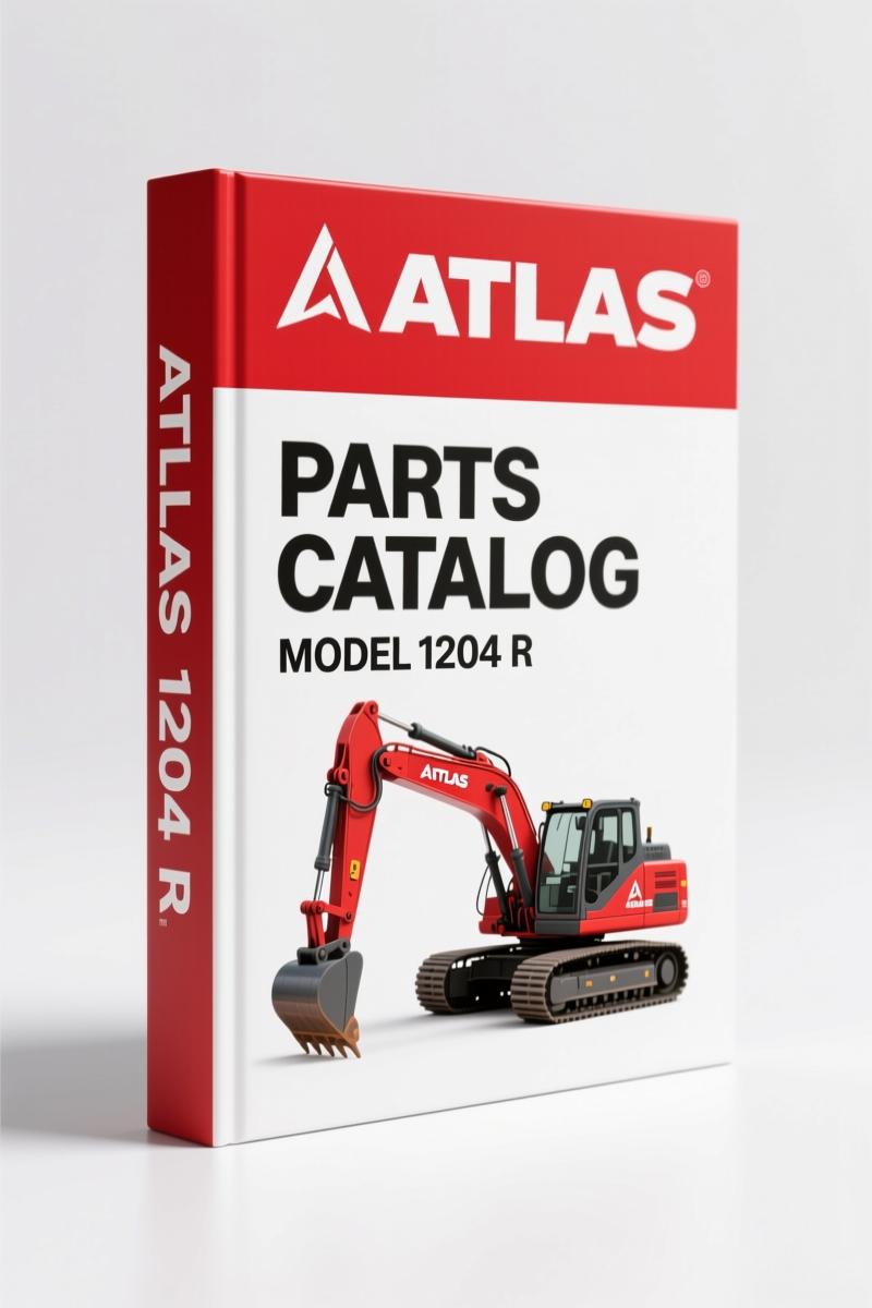 Atlas Copco 1204 R 1997 OEM parts catalog cover showing hydraulic excavator schematic
