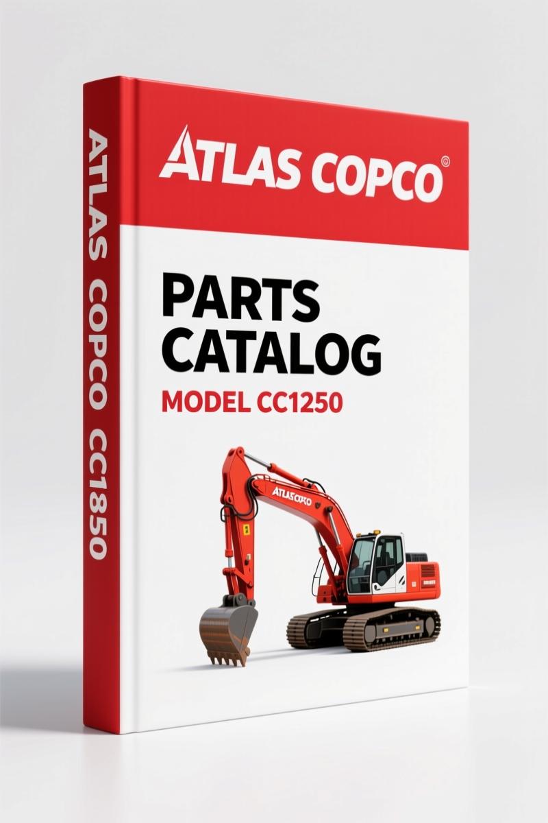 Atlas Copco CC1250 2015 Parts Catalog cover showing asphalt compactor and model designations