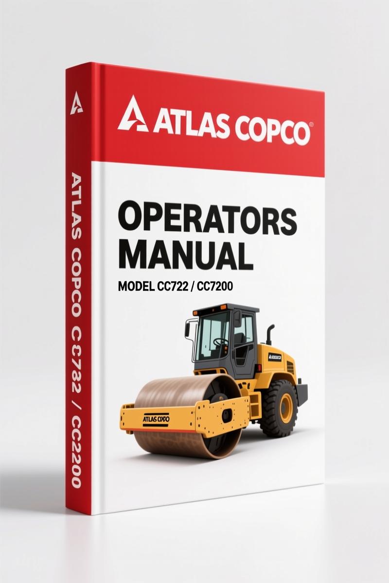 Atlas Copco CC722 CC7200 2015 Operators Manual cover page showing roller and Dynapac branding
