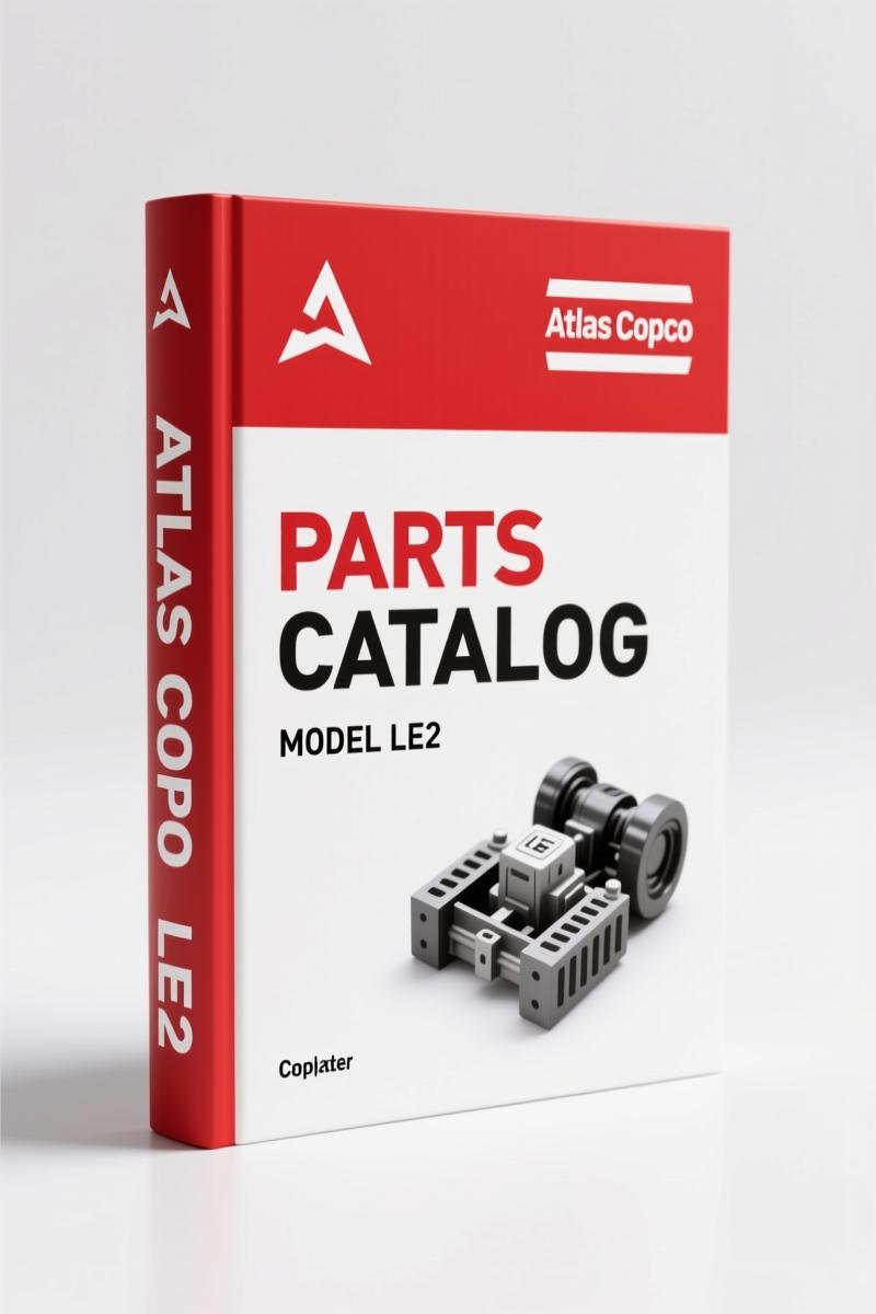 Atlas Copco LE2, LF2, LT2, LE15, LT20 2004 Parts Catalog - OEM factory parts list with air inlet, crankcase, cooling, pistons, cylinders, valves, cooler, regulating system, check valve, unloading valve, start cubicle, electrical components, power pack - 86 pages