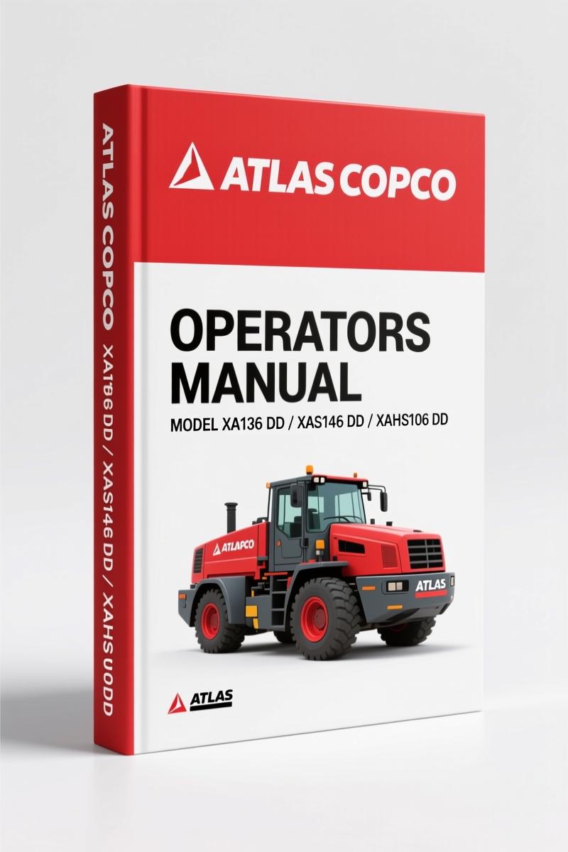 1998 Atlas Copco XA146 Dd, XAS146 Dd, XAHS106 Dd Operators Manual front cover