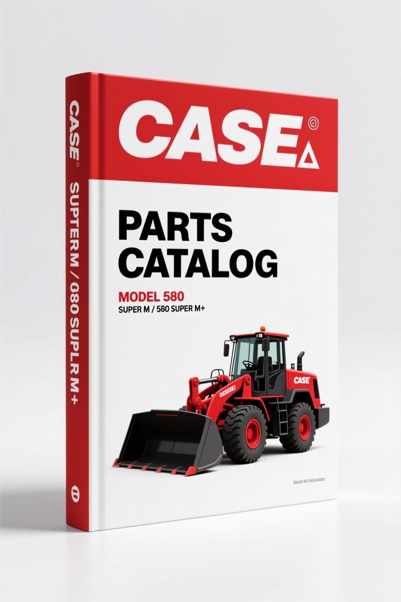 Case 580 SUPER M 2004 Parts Catalog cover showing loader backhoe