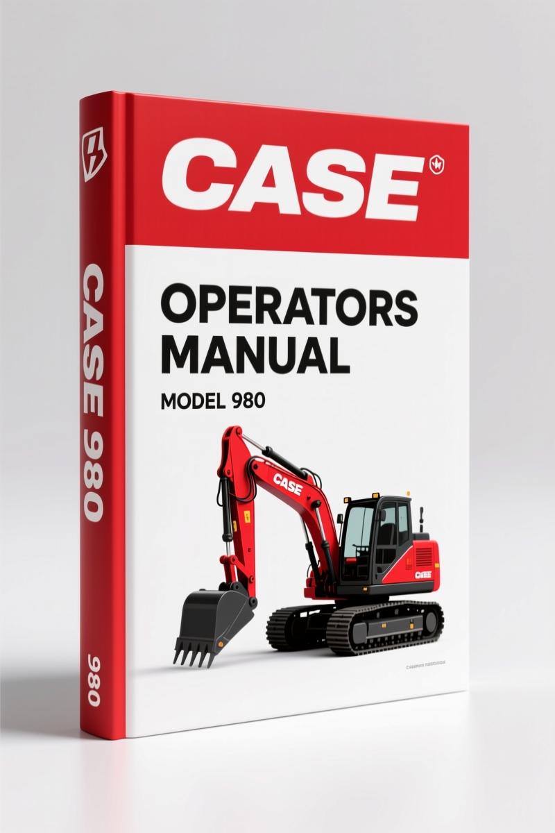 Case 980 2001 Operators Manual – Factory Specs for Pre-Operation & Maintenance