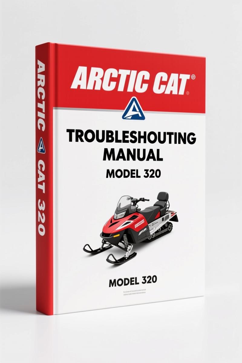 Arctic Cat 320, 320 L, 320 N, 320 S 1994 Troubleshooting Manual cover showing excavator and factory document layout