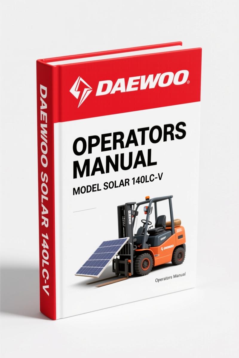 Daewoo Solar 140LC-V 2003 Operators Manual cover