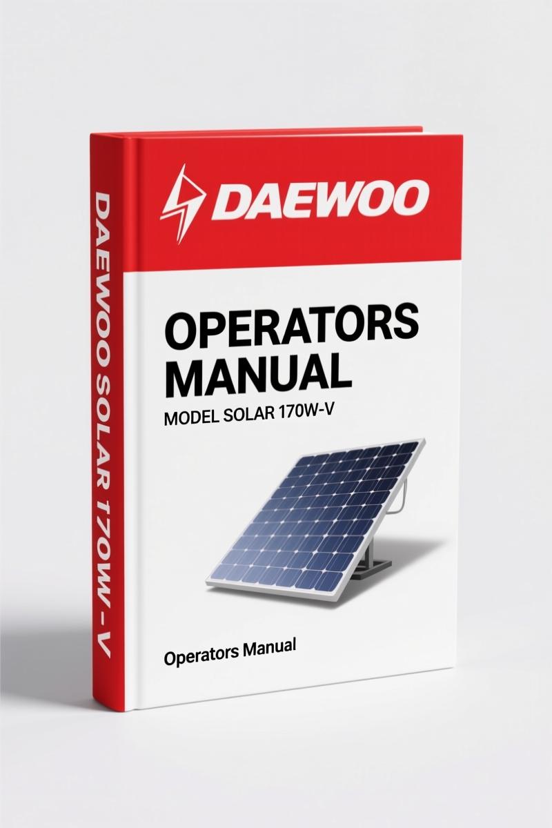 Daewoo Solar 170W-V 2000 Operators Manual – OEM Factory Specs