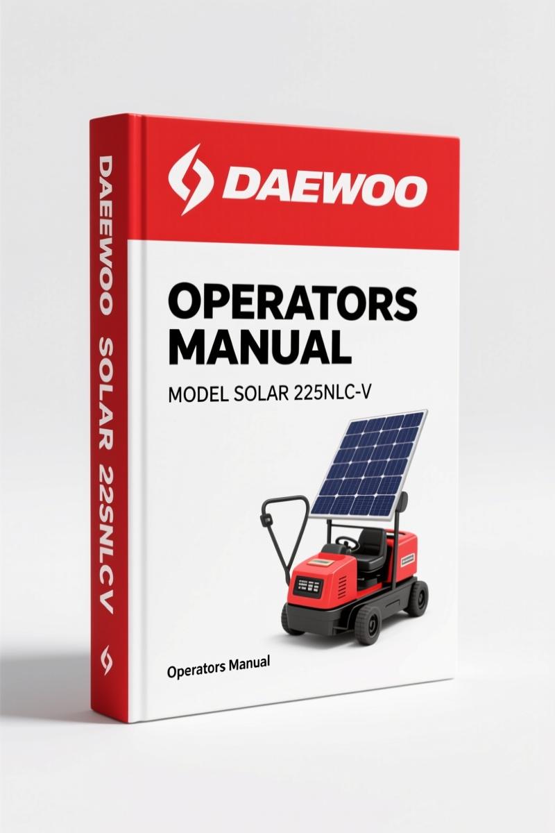 Daewoo Solar 225NLC-V 2002 Operators Manual – OEM Factory Doc