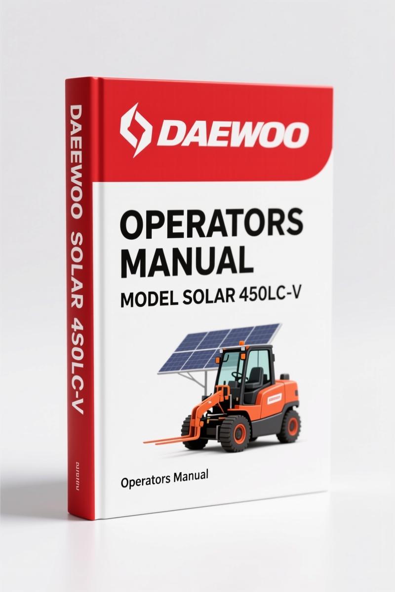 Daewoo Solar 450LC-V 2000 Operators Manual – OEM Factory Doc