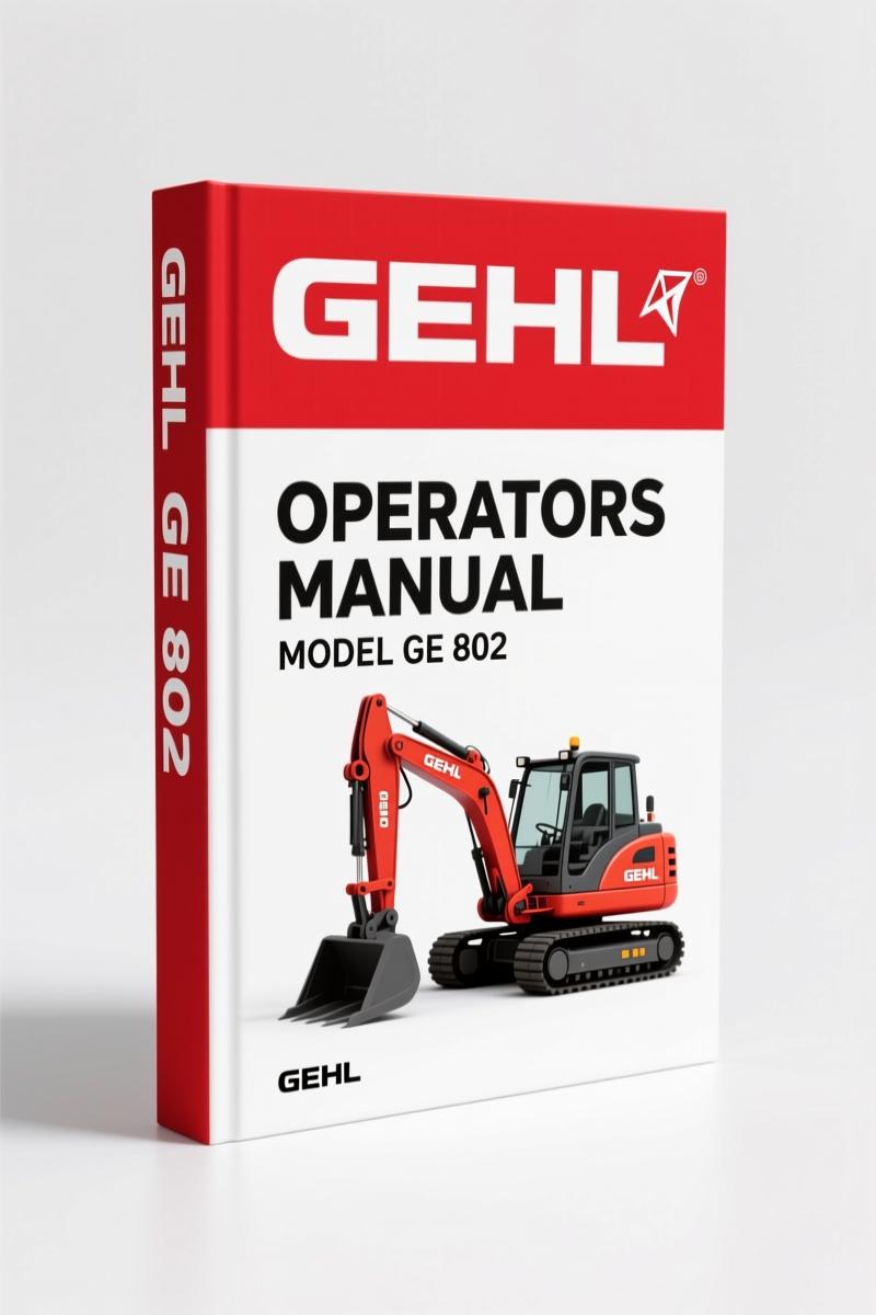 GEHL GE 802 Operators Manual – 52 Pages Factory Specs for Crawler Excavator