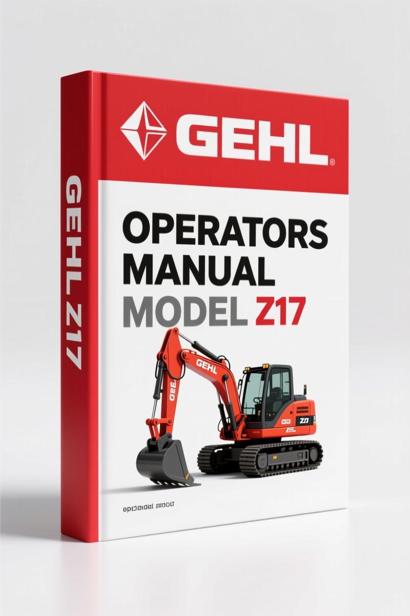 GEHL Z17 2012 Operators Manual – Factory Specs for Compact Excavator
