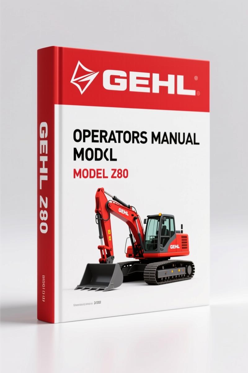 GEHL Z80 2012 Operators Manual – Factory Specs for Compact Excavator
