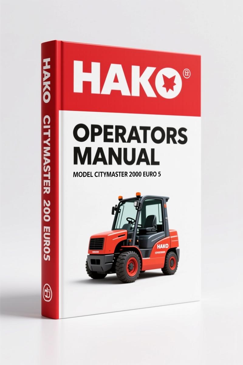 Hako Citymaster 2000 Euro 5 2010 Operators Manual – OEM Specs