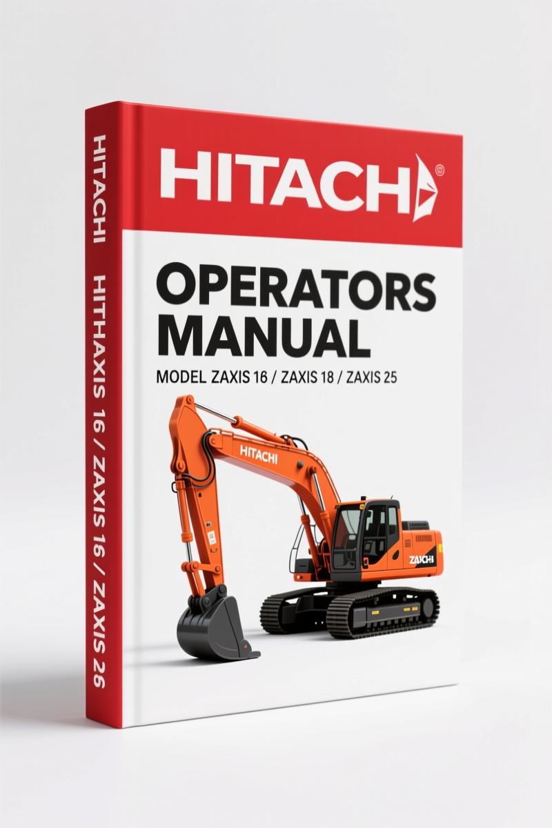 Fiat-hitachi ZAXIS 16, 18, 25 2002 Operators Manual – Factory Specs