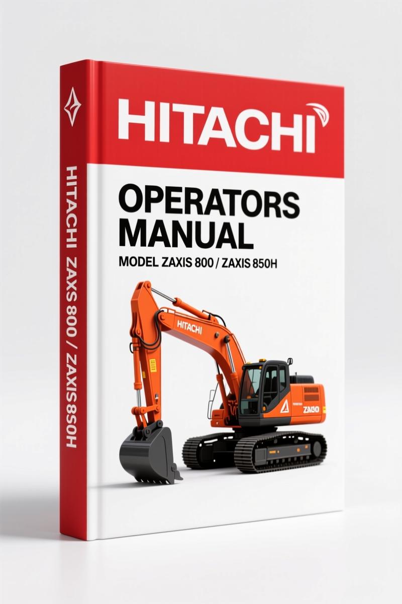 Hitachi Sumitomo ZAXIS 800, ZAXIS 850H 2004 Operators Manual – 362-Page Factory Document