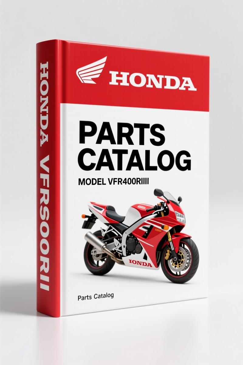 Honda VFR400RIII Parts Catalog cover page showing microfiche and manual collection