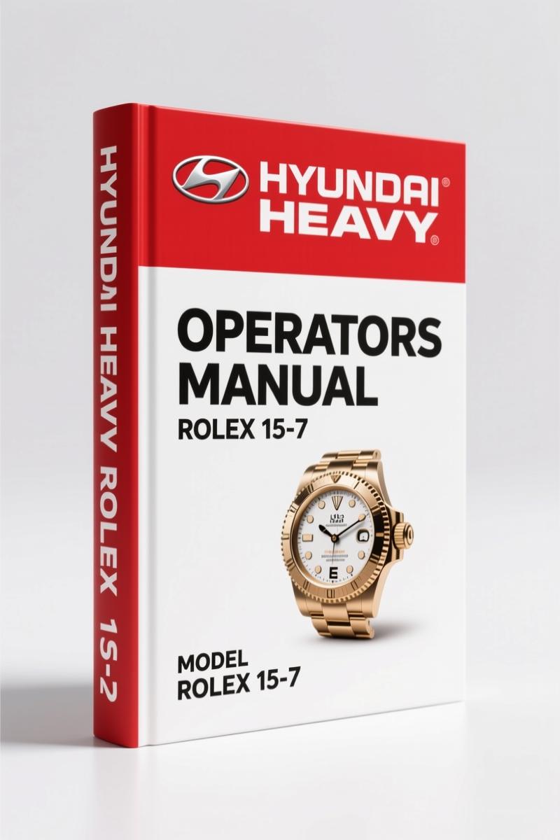 Hyundai Heavy Rolex 15-7 Operators Manual – 87 Pages Factory Spec