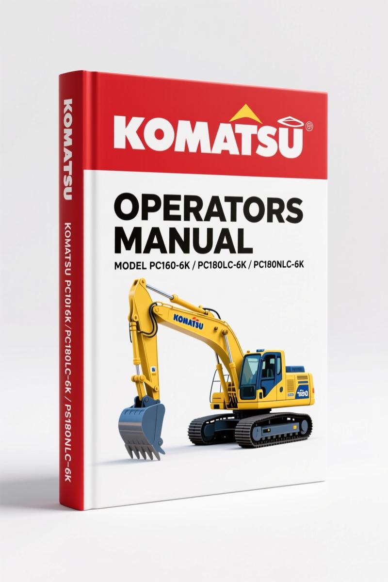 Komatsu PC160-6k, PC180LC-6k Operators Manual – 266 Pages