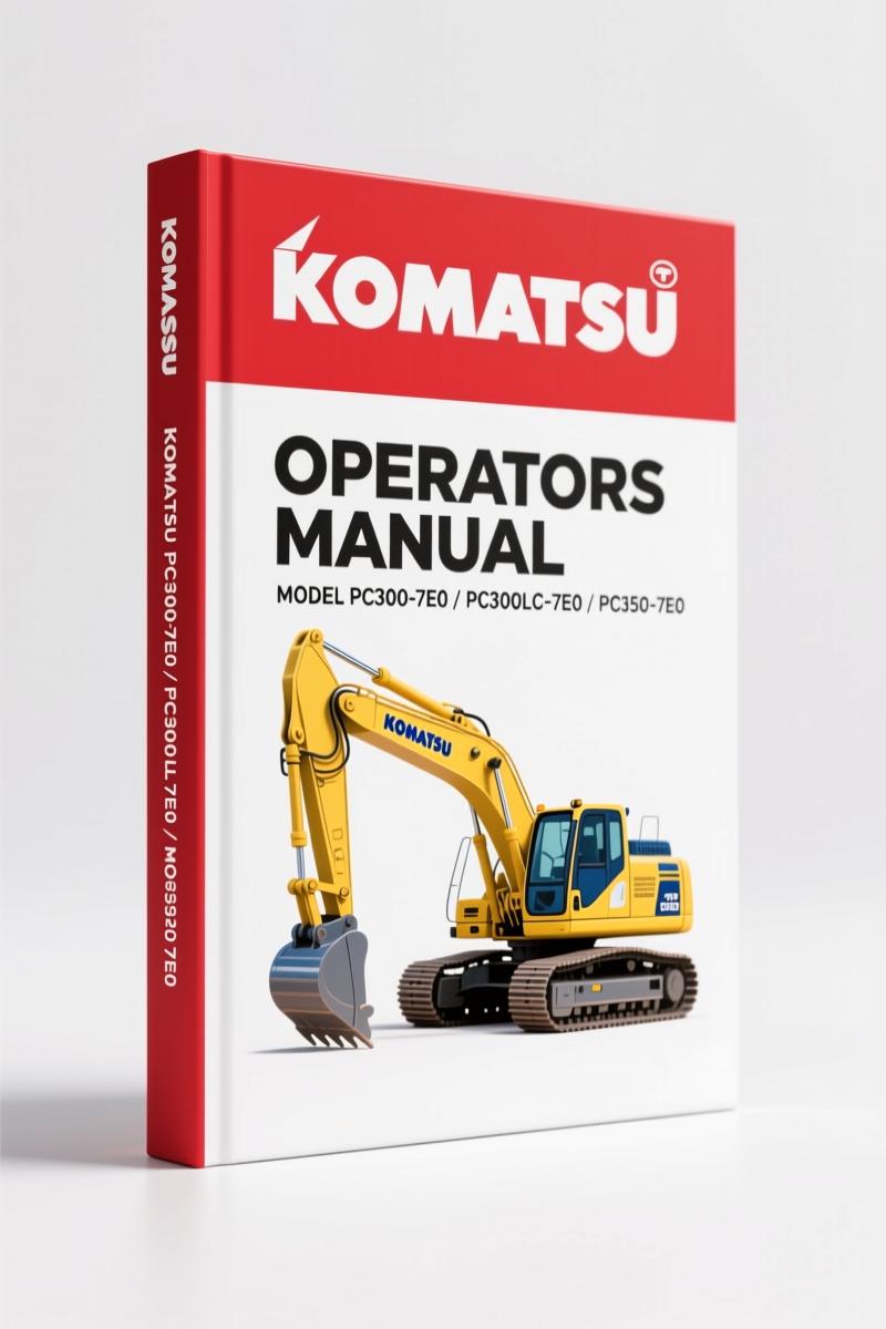 Komatsu PC300-7E0 PC350-7E0 Operators Manual – Factory Specs Guide