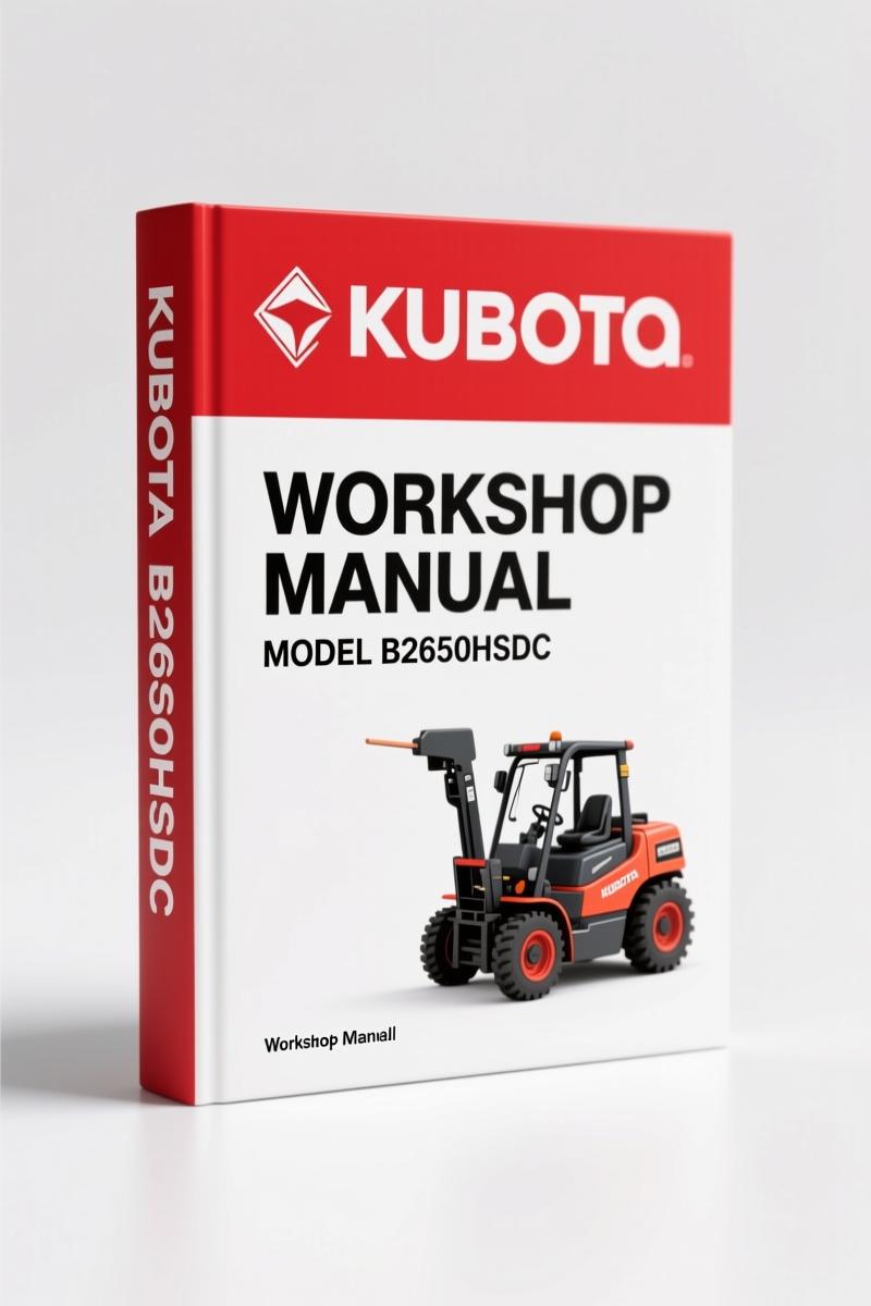 Kubota B2650HSDC, B3350HSDC 2012 Workshop Manual – OEM Factory Service Data