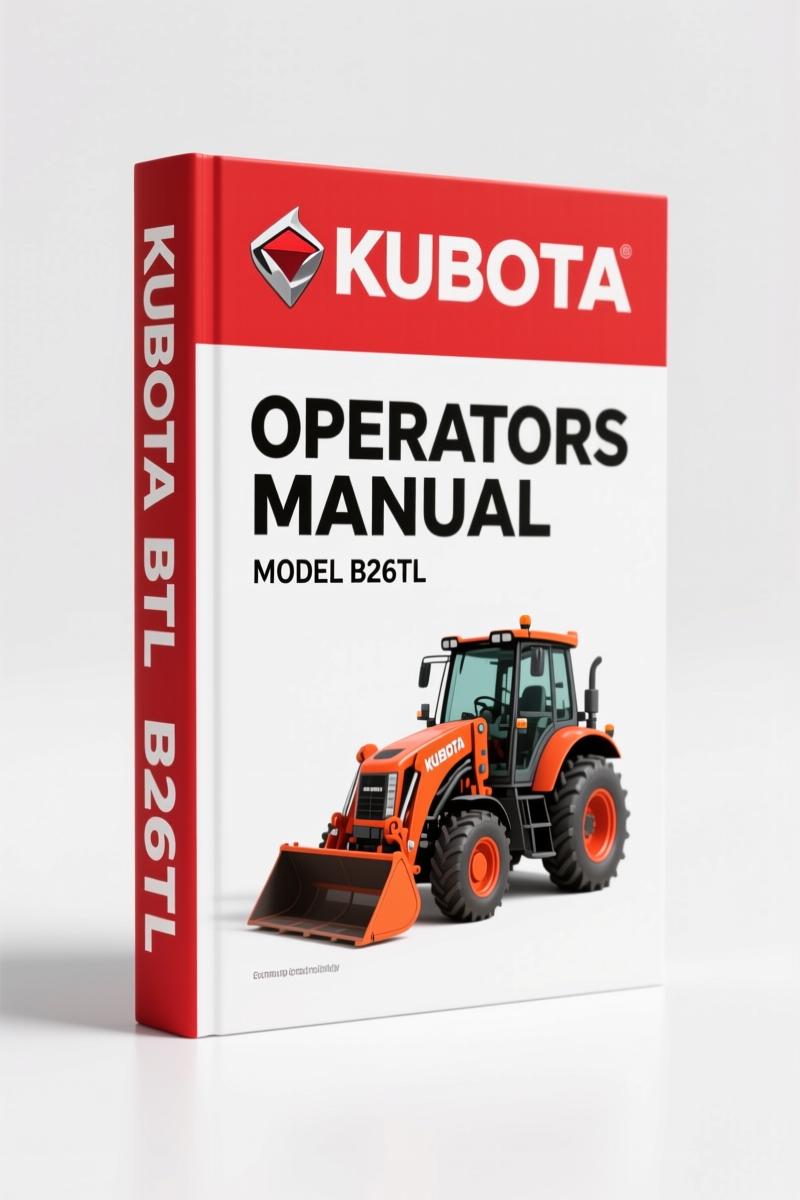 Kubota B26TL Operators Manual – 105 Pages Factory Specs