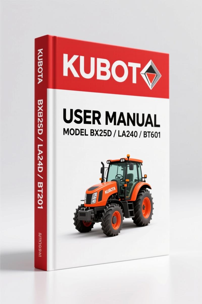Kubota LA240, BT601, BX25D 2008 User Manual – Factory Specs