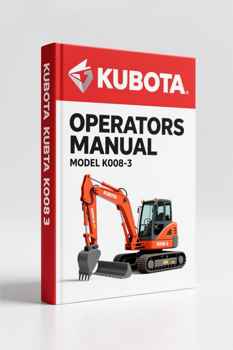 Kubota K008-3 2003 Operators Manual – Factory Specifications