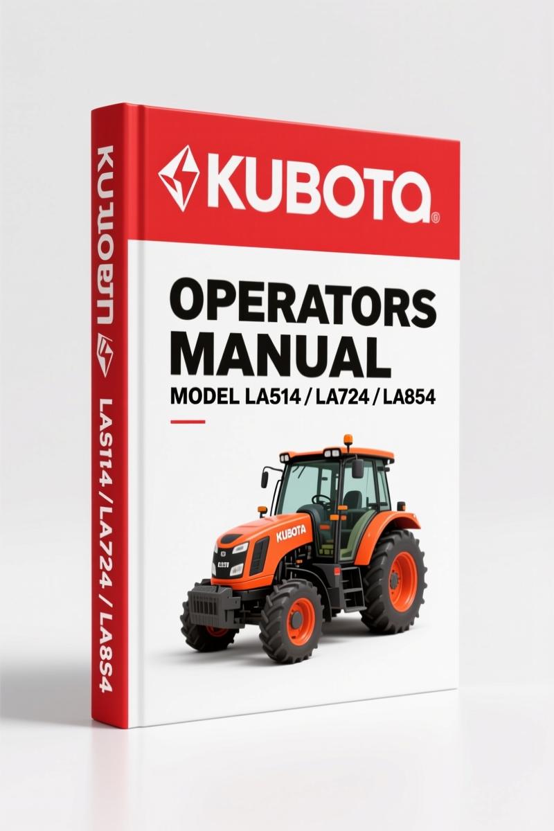 Kubota LA514, LA724, LA854 Operators Manual – Factory Specs for Loader Safety